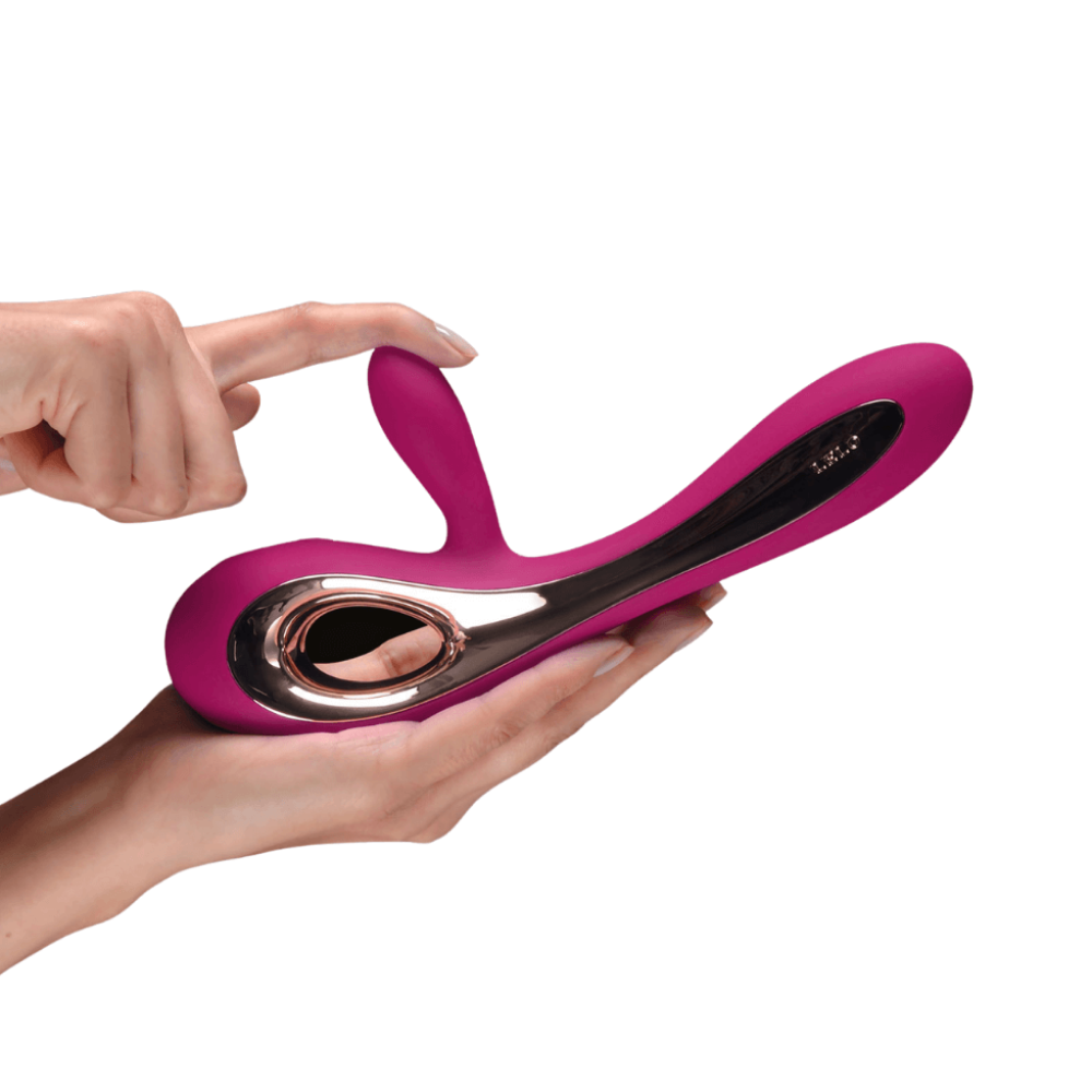 Soraya G-Spot And Clitoral Rabbit Vibrator | Lelo - Deep Rose in hand