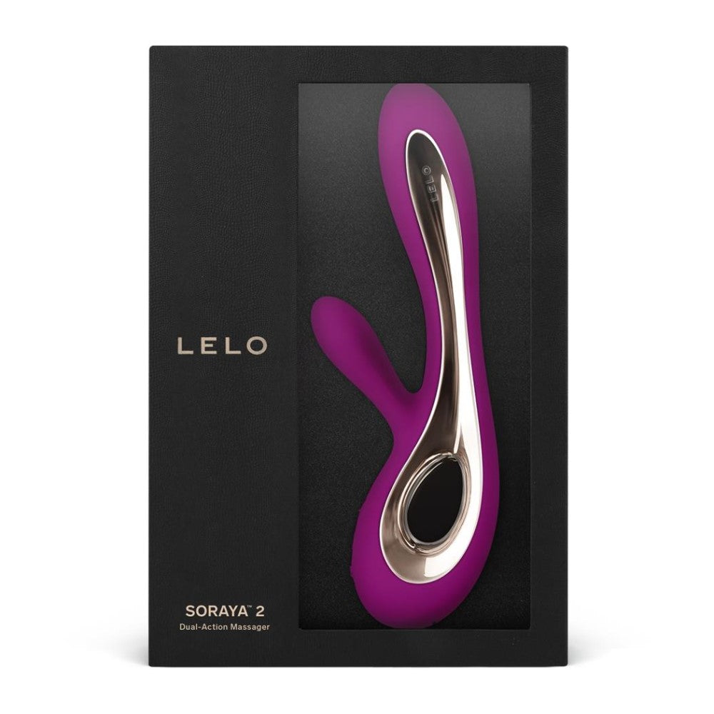 Product packaging of Soraya G-Spot And Clitoral Rabbit Vibrator | Lelo - Deep Rose
