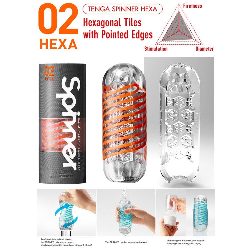 Full view of Spinner Masturbator | Tenga - 02 Hexa