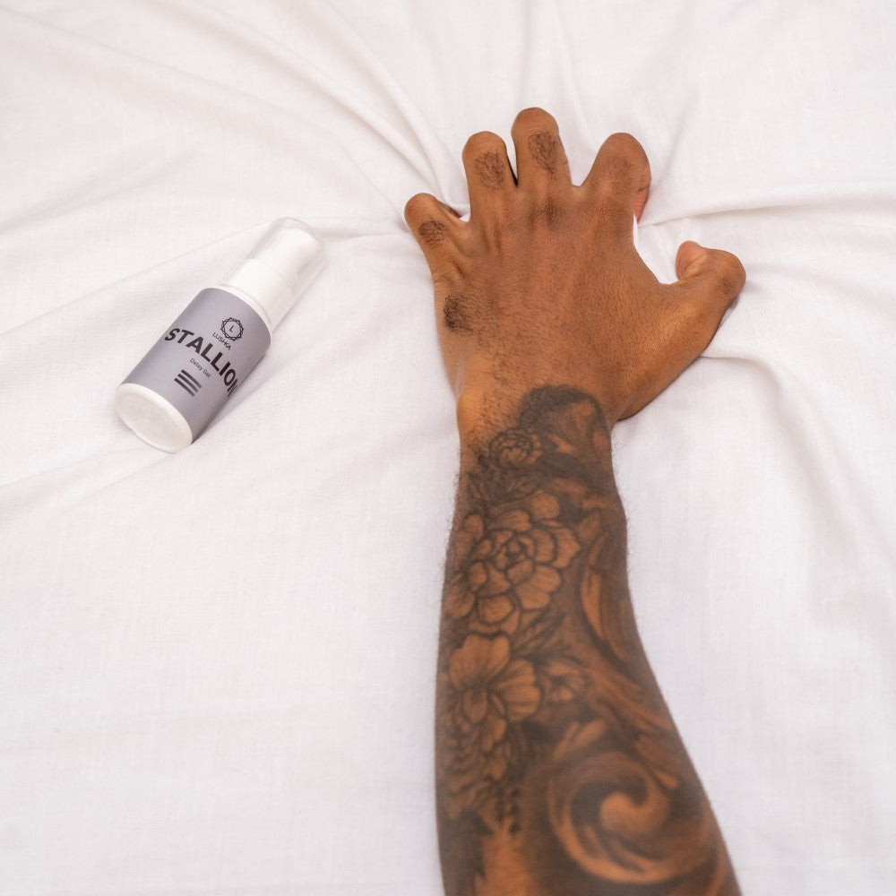 Stallion Delay Gel | Lushka on bed