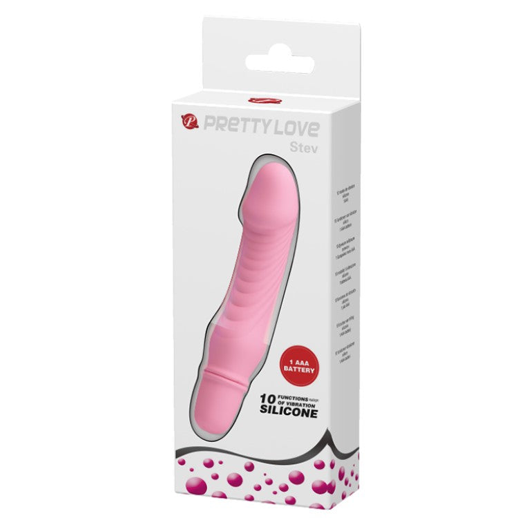 Product packaging of Stev Penis Shaped Bullet Vibrator | Pretty Love - Pink