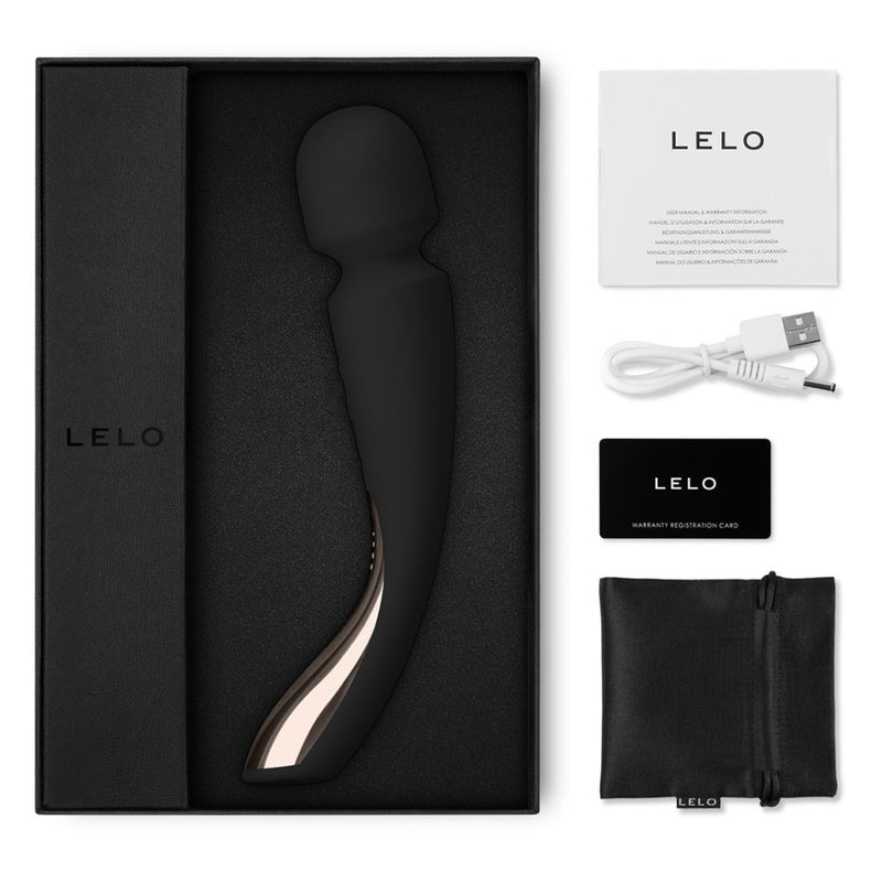 Packaging contents of Smart Wand 2 - Medium | Lelo - Black 