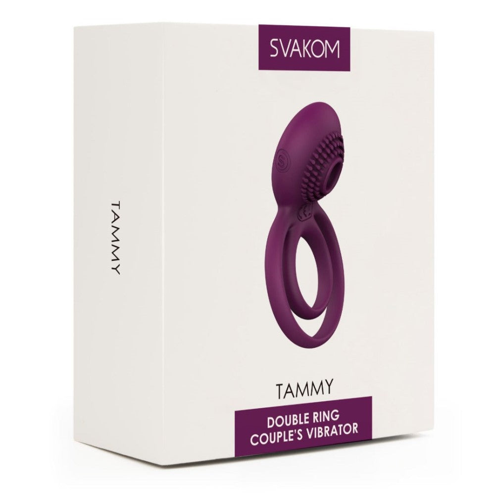 Product packaging of Tammy Double Ring Couples Vibrator | Svakom - Violet