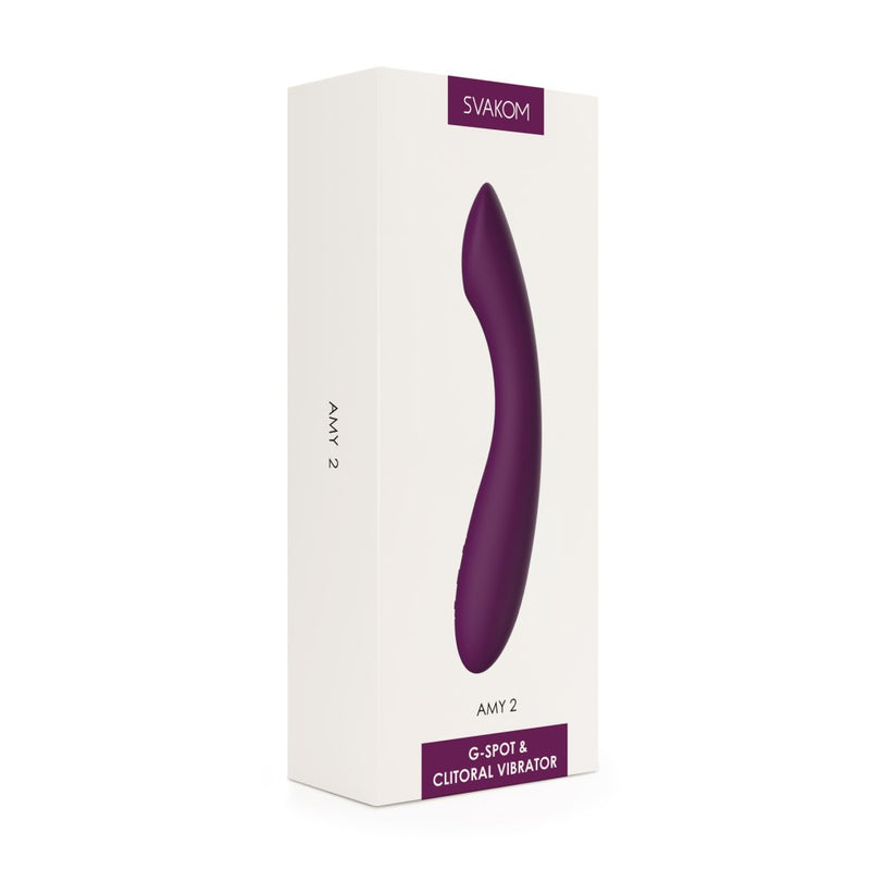 Product packaging of Amy 2 Flexible G-Spot Vibrator | Svakom (Violet)