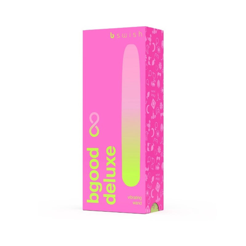 Front view of B Swish | Bgood Infinite Deluxe Rechargeable Vibrator packaging