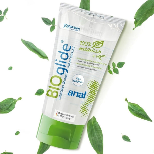 BIOglide Anal Water-Based Lubricant | JoyDivision with natural leaves