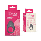 Front and rear views of the EasyToys | Ring Play Vibrating Cock Ring packaging