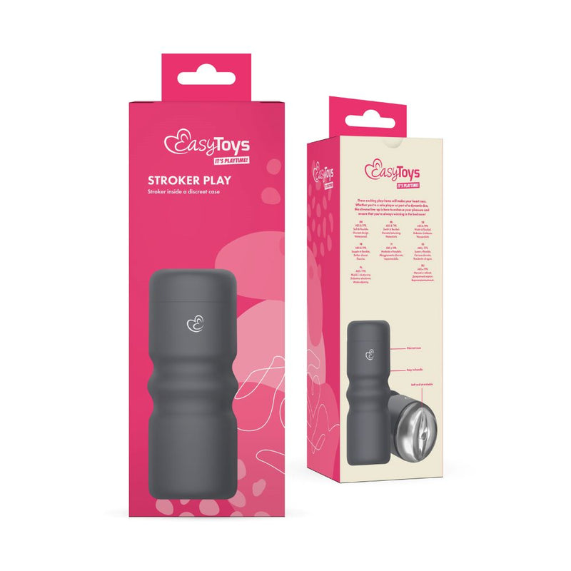 Front and rear view of the EasyToys | Stroker Play Masturbator packaging