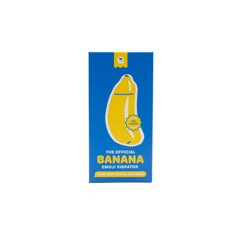 Front view of the Emojibator | The Official Banana Emoji Vibrator packaging