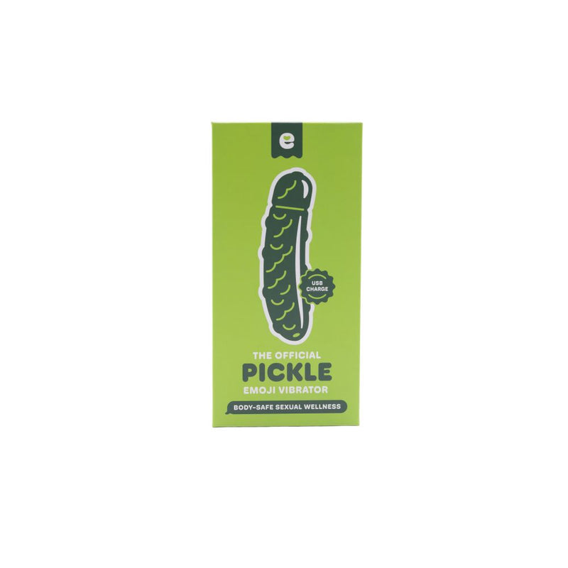 Front view of the Emojibator | The Official Pickle Emoji Vibrator packaging