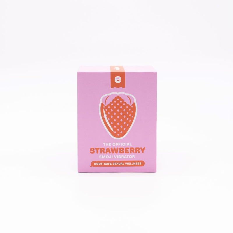 Front view of the Emojibator | The Official Strawberry Emoji Suction Vibrator packaging