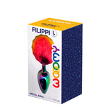 Product packaging of the Filippi Fluffy Rainbow Anal Plug | Wooomy (Large)