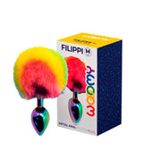 Filippi Fluffy Rainbow Anal Plug | Wooomy (Medium) with product packaging