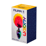 Product packaging of the Filippi Fluffy Rainbow Anal Plug | Wooomy (Small)