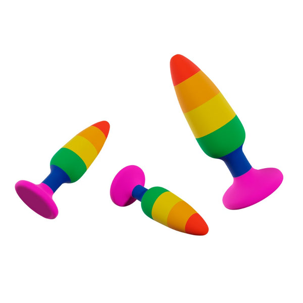 Hiperloo Silicone Rainbow Anal Plug | Wooomy