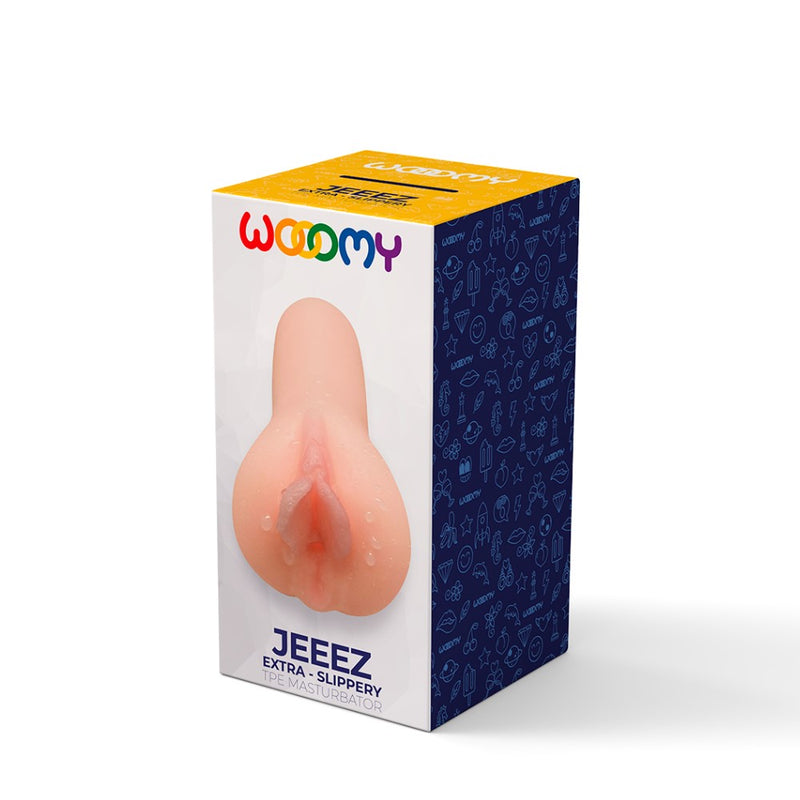 Packaging of the Jeeez Extra-Slippery Vaginal Masturbator | Wooomy