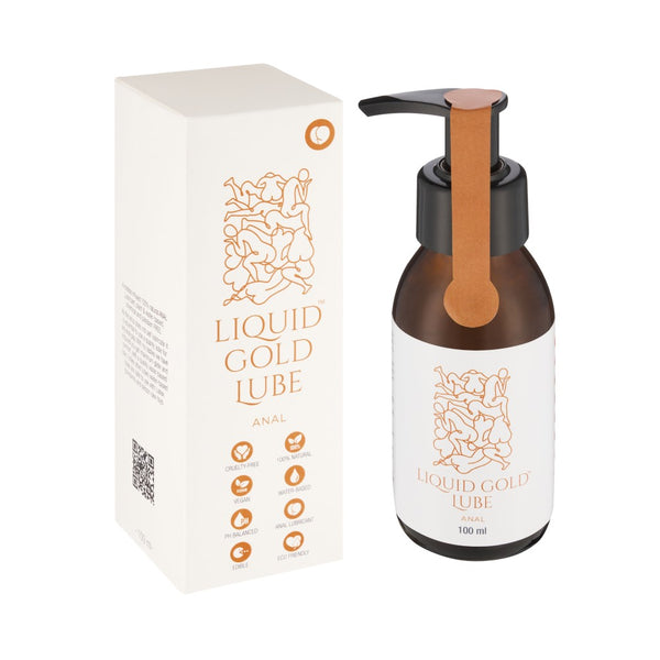 Anal Water-Based Lube | Liquid Gold Lube - 100ml with product packaging 