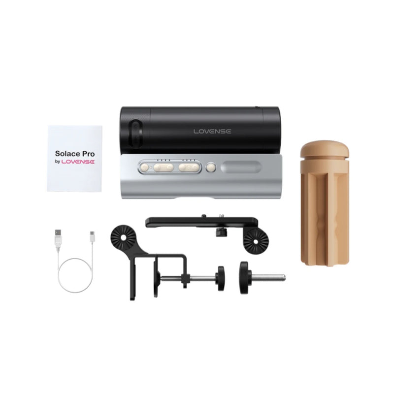 Lovense | Solace Pro AI-Powered App-Controlled Thrusting Male Masturbator with Included USB Charging Cable, Table Mount, and Sleeve