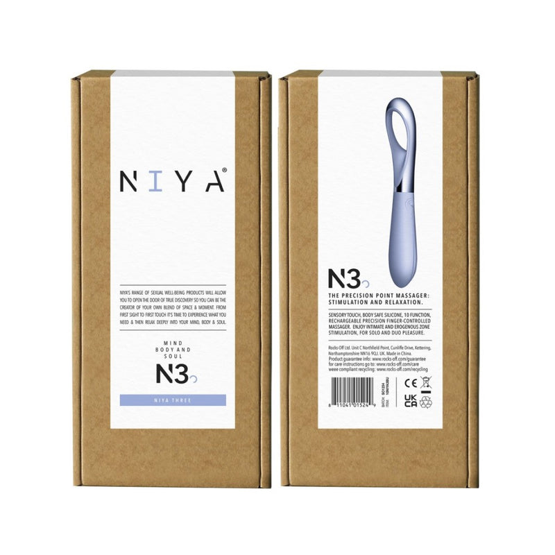 N3 Precision Point Clitoral Massager | Niya product packaging