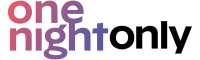 OneNightOnly gradient logo with 'one night only' text