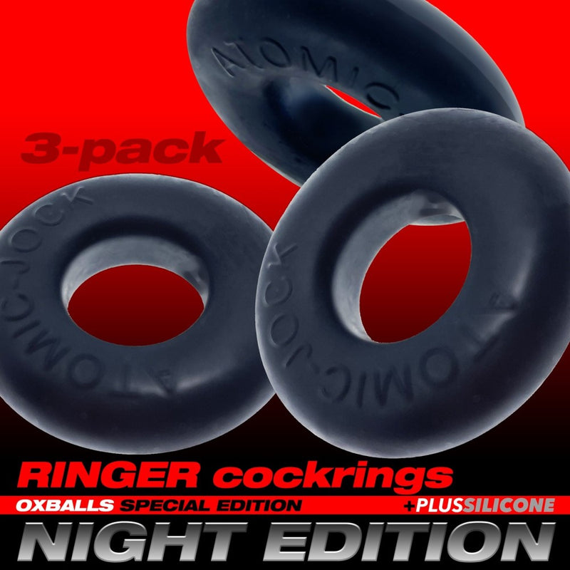 Oxballs | Ringer 3-Pack Cock Ring Set (Night Edition)