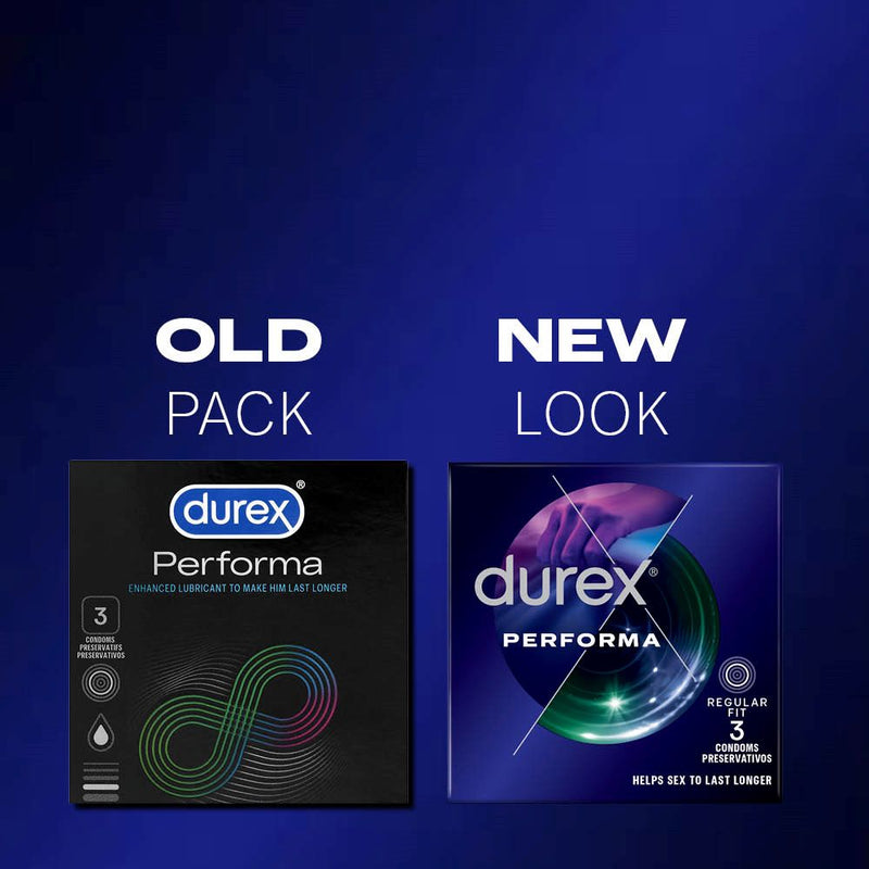 Old and new packaging of Performa Condoms | Durex (3s)