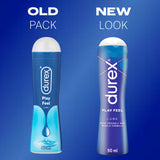 Old and new packaging of Play Feel Lube | Durex