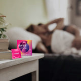 Pleasure Me Condoms | Durex (3s) on bedside table