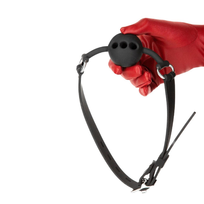 Punishment | Silicone Ball Gag in Model's Hand