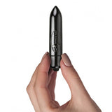 RO-80mm Bullet Vibrator | Rocks-Off (Midnight Metal) in hand