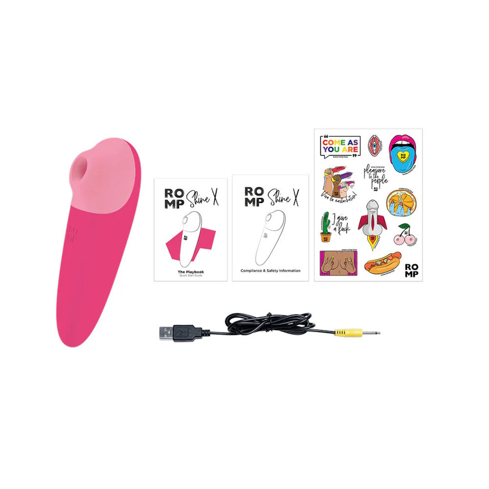 Romp Shine X Clitoral Suction Stimulator With Included Stickers