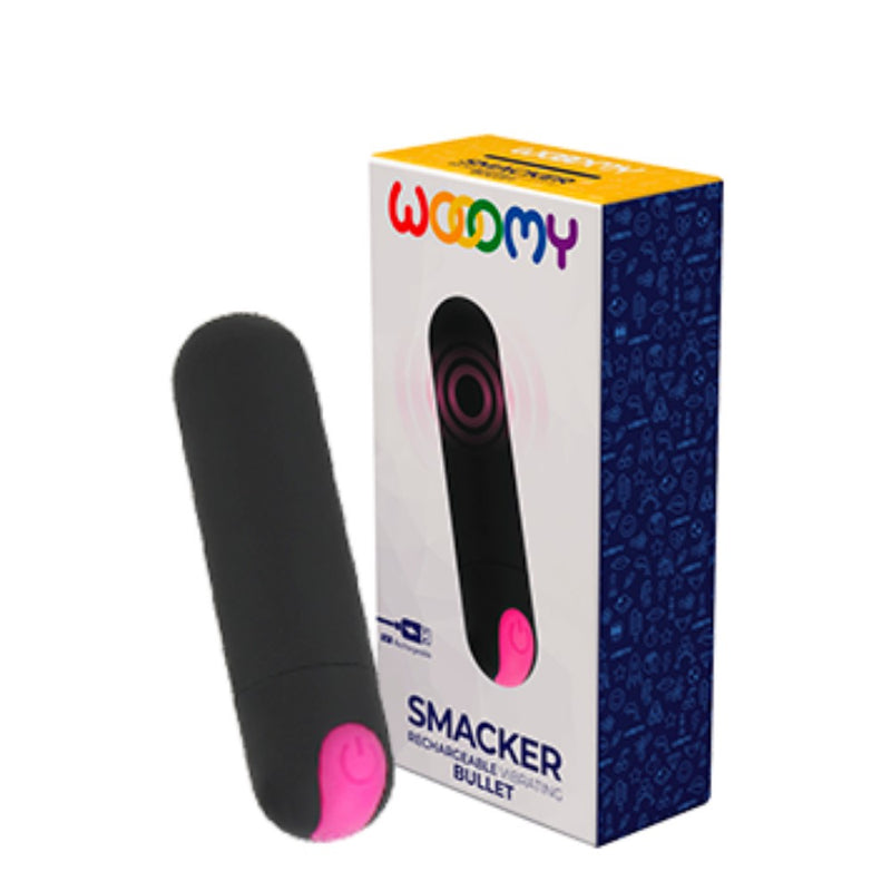 Smacker Rechargeable Vibrating Bullet | Wooomy with packaging