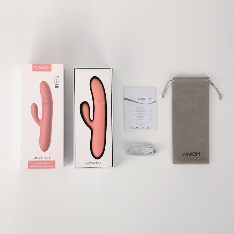 Svakom | Mora Neo Interactive Rabbit Vibrator with Thrusting Beads In Open Box With Contents