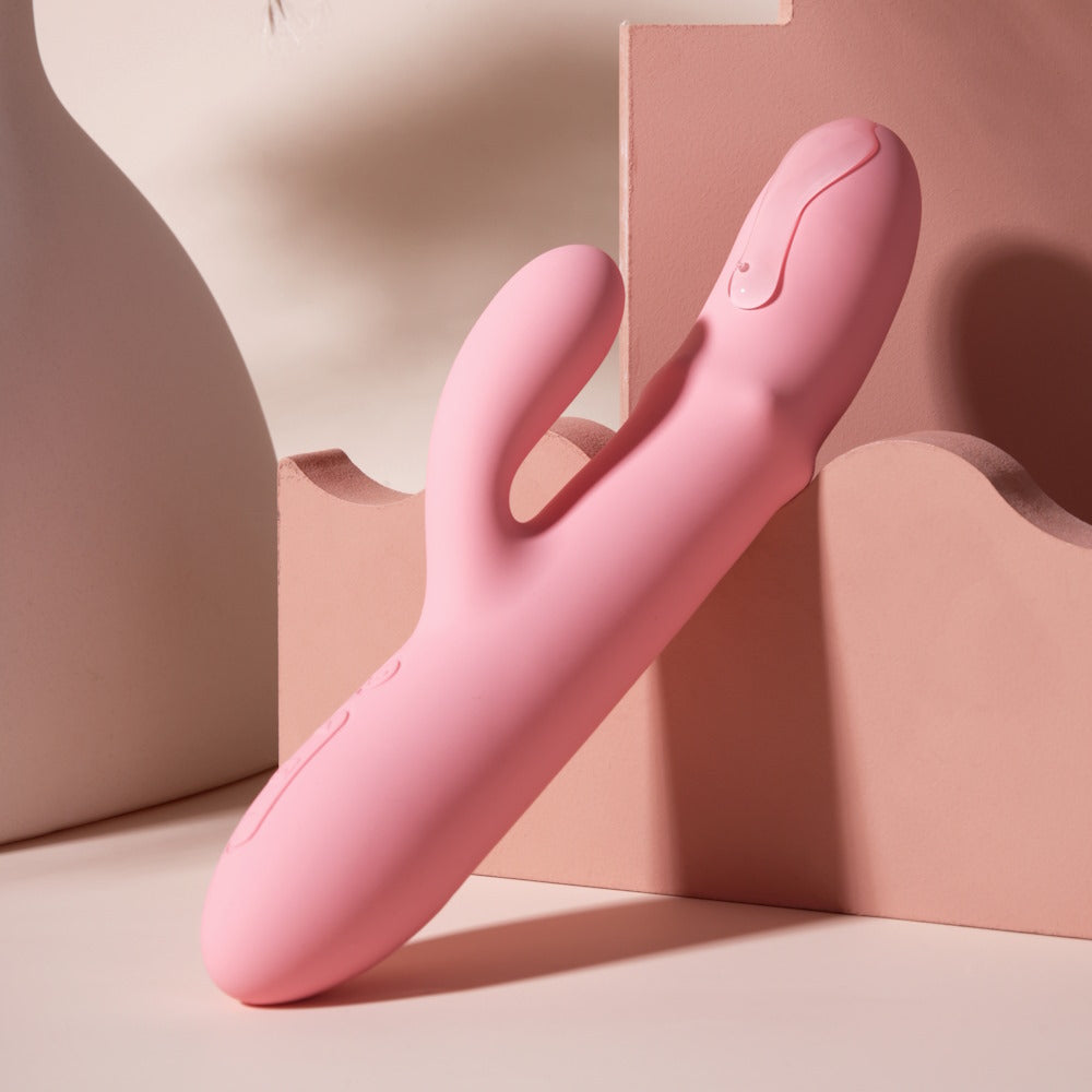 Svakom | Mora Neo Interactive Rabbit Vibrator with Thrusting Beads Side View With Lube