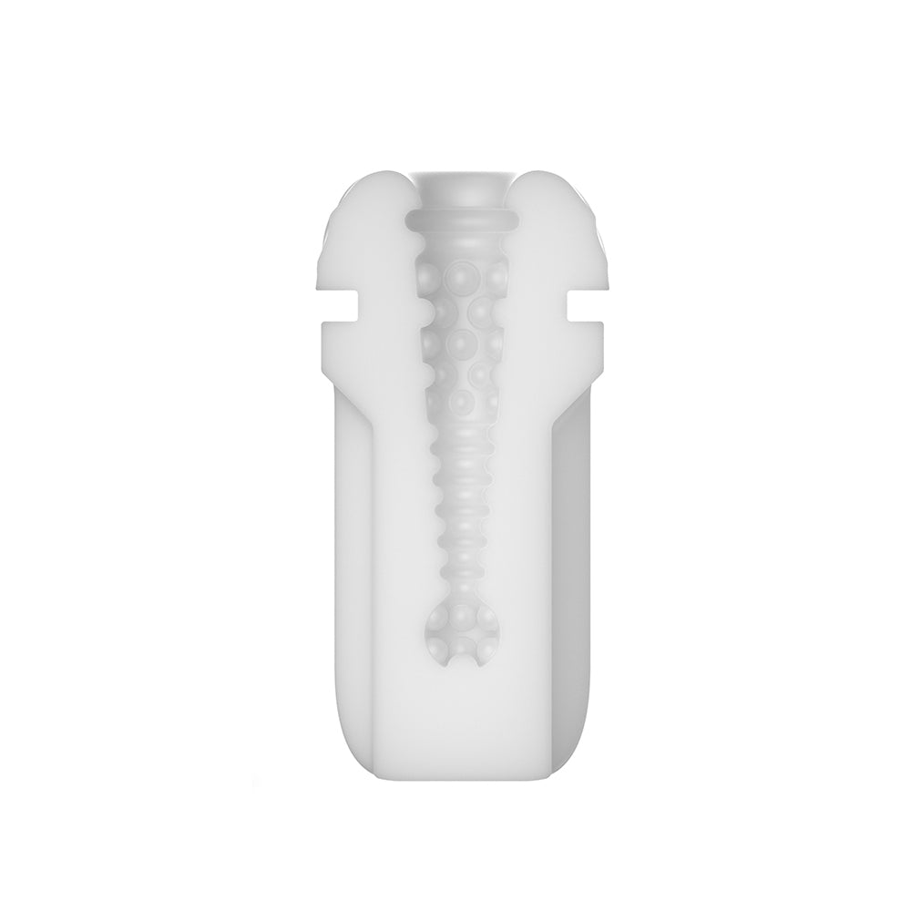 Cross section view of Svakom | Sam Neo Series Premium Replacement Sleeve Masturbator on white background