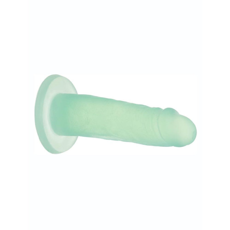 Side view of the Swan Addiction | Cocktails 5.5 Inch Suction Cup Dildo (Mint Mojito)