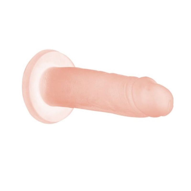 Side view of the Swan Addiction | Cocktails 5.5 Inch Suction Cup Dildo (Peach Bellini)