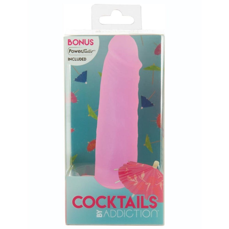 Swan Addiction | Cocktails 5.5 Inch Suction Cup Dildo (Purple Cosmo) in packaging