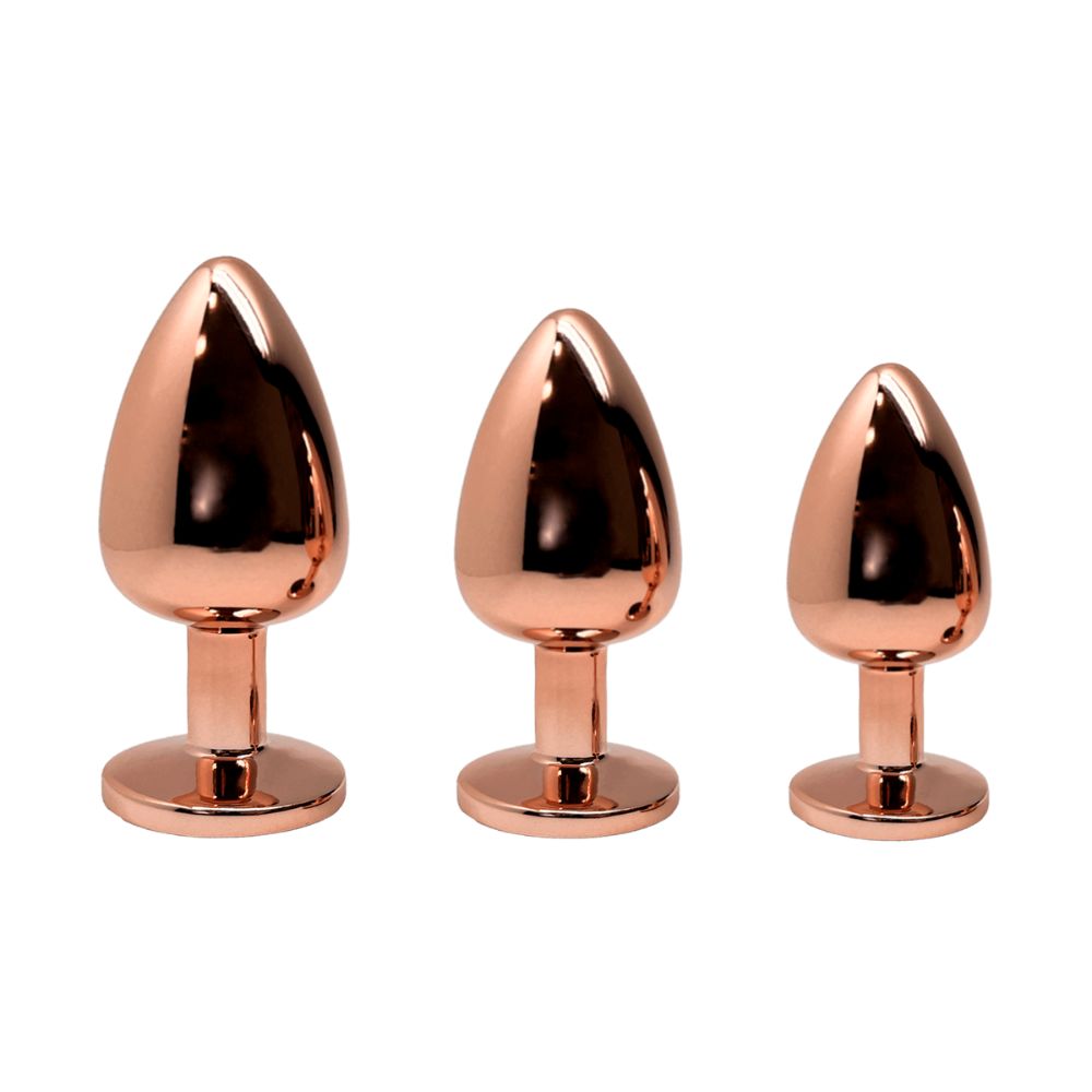 Set of Tralalo Rose Gold Metal Anal Plug | Wooomy (Magenta)