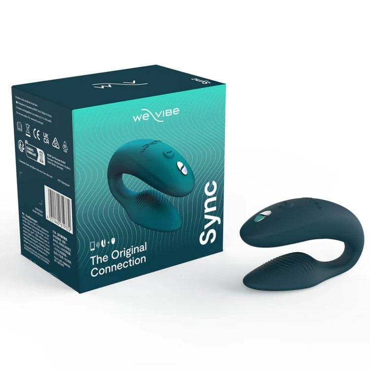 We-Vibe | Sync 2 Couples Vibrator (Green Velvet) with packaging