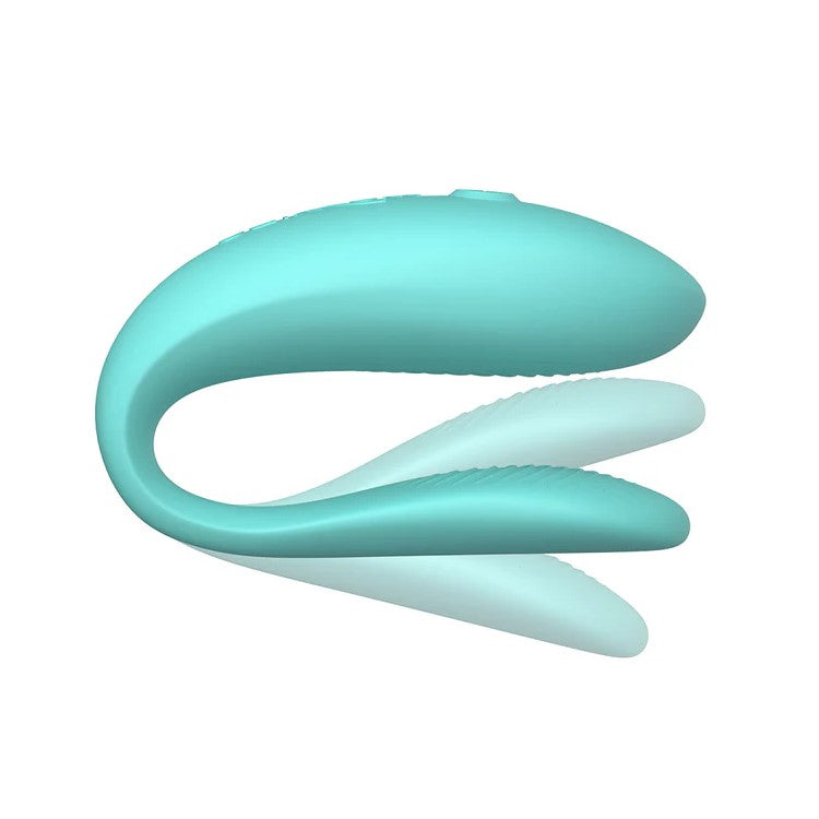 Side view of the We-Vibe | Sync Lite Couples Vibrator (Aqua)