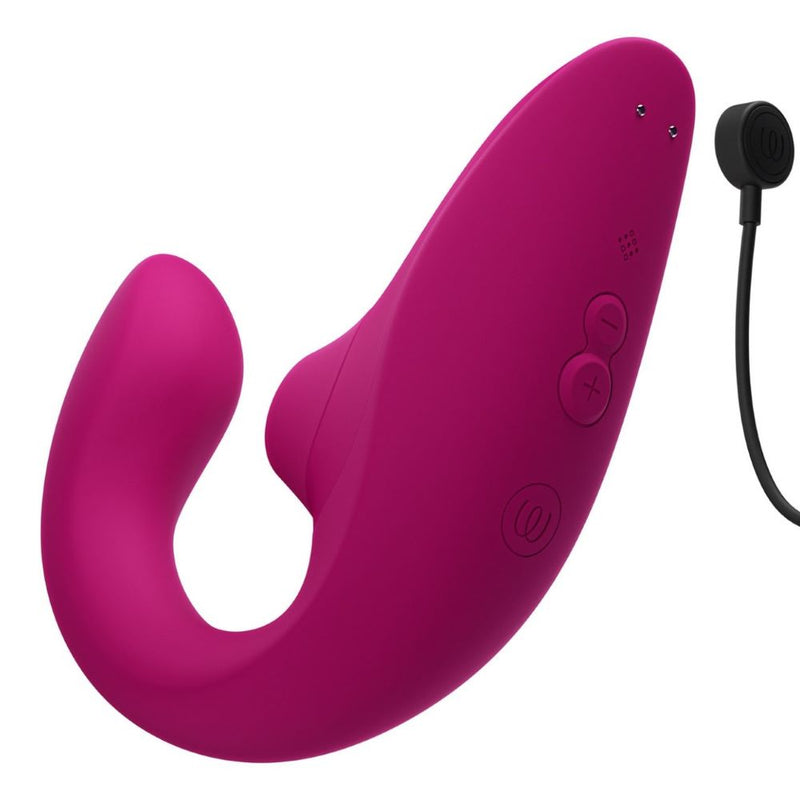 Womanizer | Blend Pleasure Air Rabbit Vibrator (Vibrant Pink) with charging cable