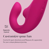 Controls on the Womanizer | Blend Pleasure Air Rabbit Vibrator (Vibrant Pink)