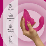 Womanizer | Blend Pleasure Air Rabbit Vibrator (Vibrant Pink) features