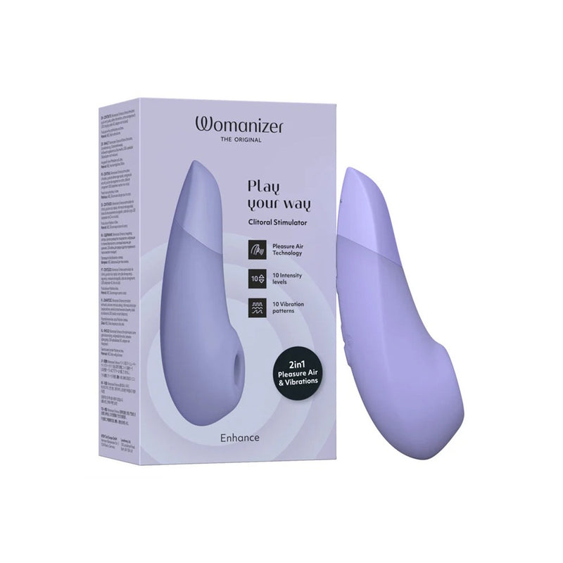 Womanizer | Enhance Clitoral Stimulator with Pleasure Air & Vibrations Next to Box