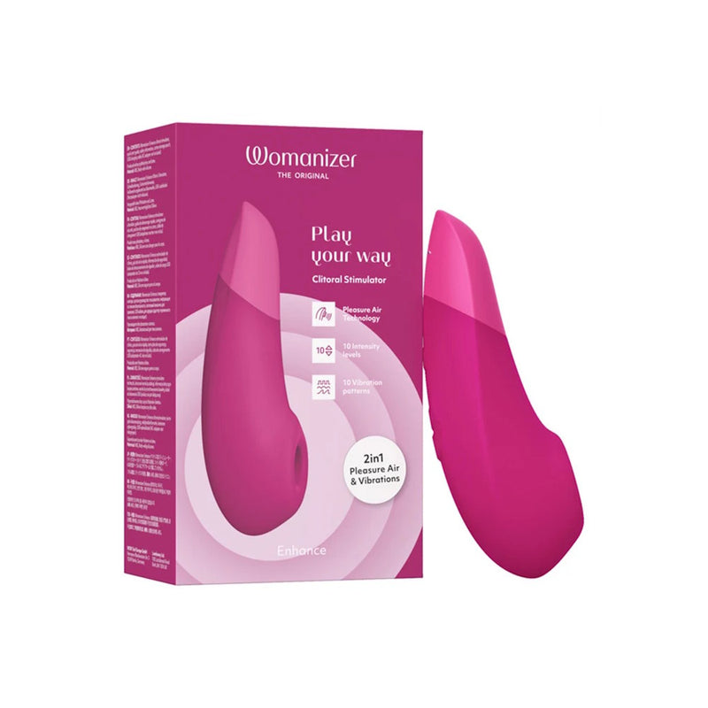 Womanizer | Enhance Clitoral Stimulator with Pleasure Air & Vibrations Next to Box