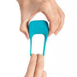 plusOne | Vibrating Cock Ring (Turquoise) being stretched