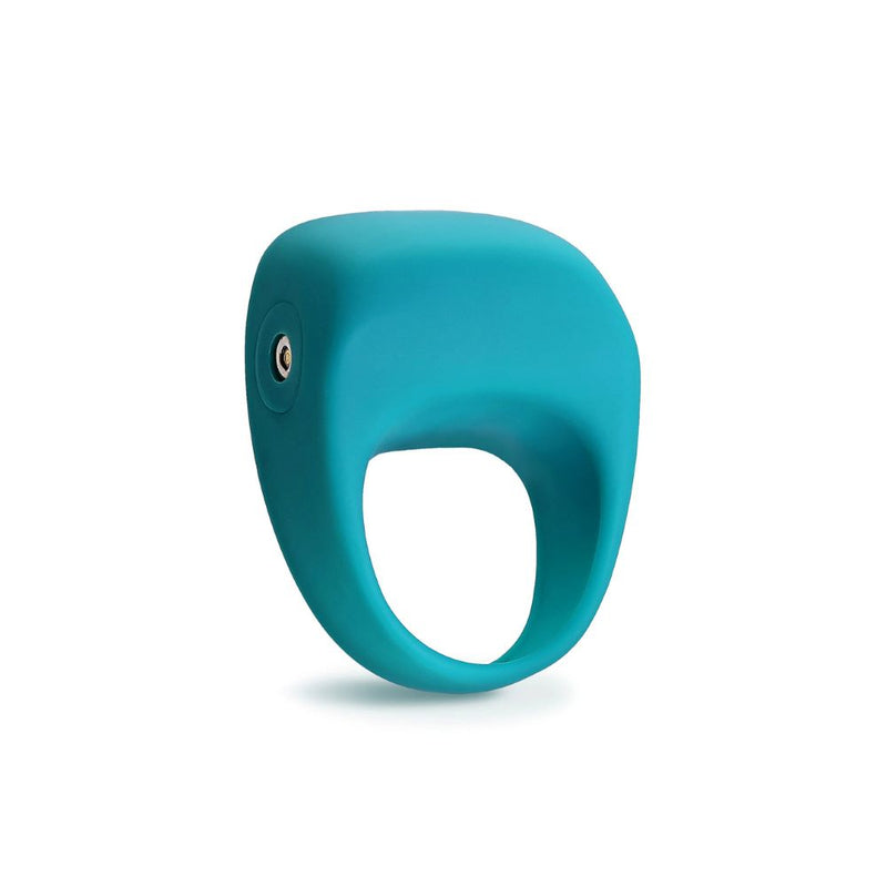 Rear view of the plusOne | Vibrating Cock Ring (Turquoise)