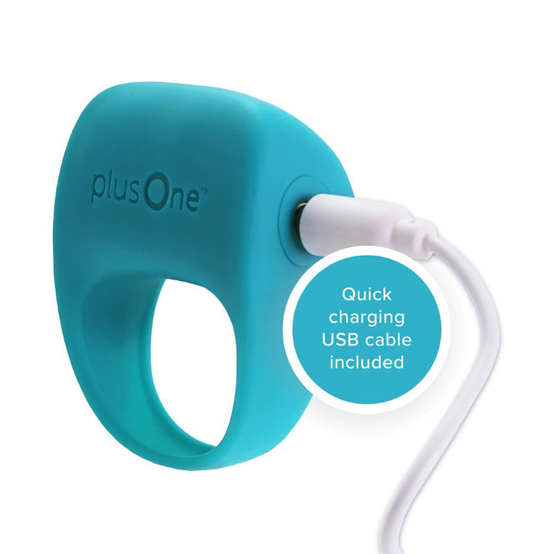 USB rechargeable plusOne | Vibrating Cock Ring (Turquoise)