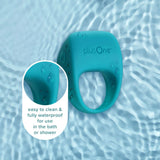 100% Waterproof plusOne | Vibrating Cock Ring (Turquoise)